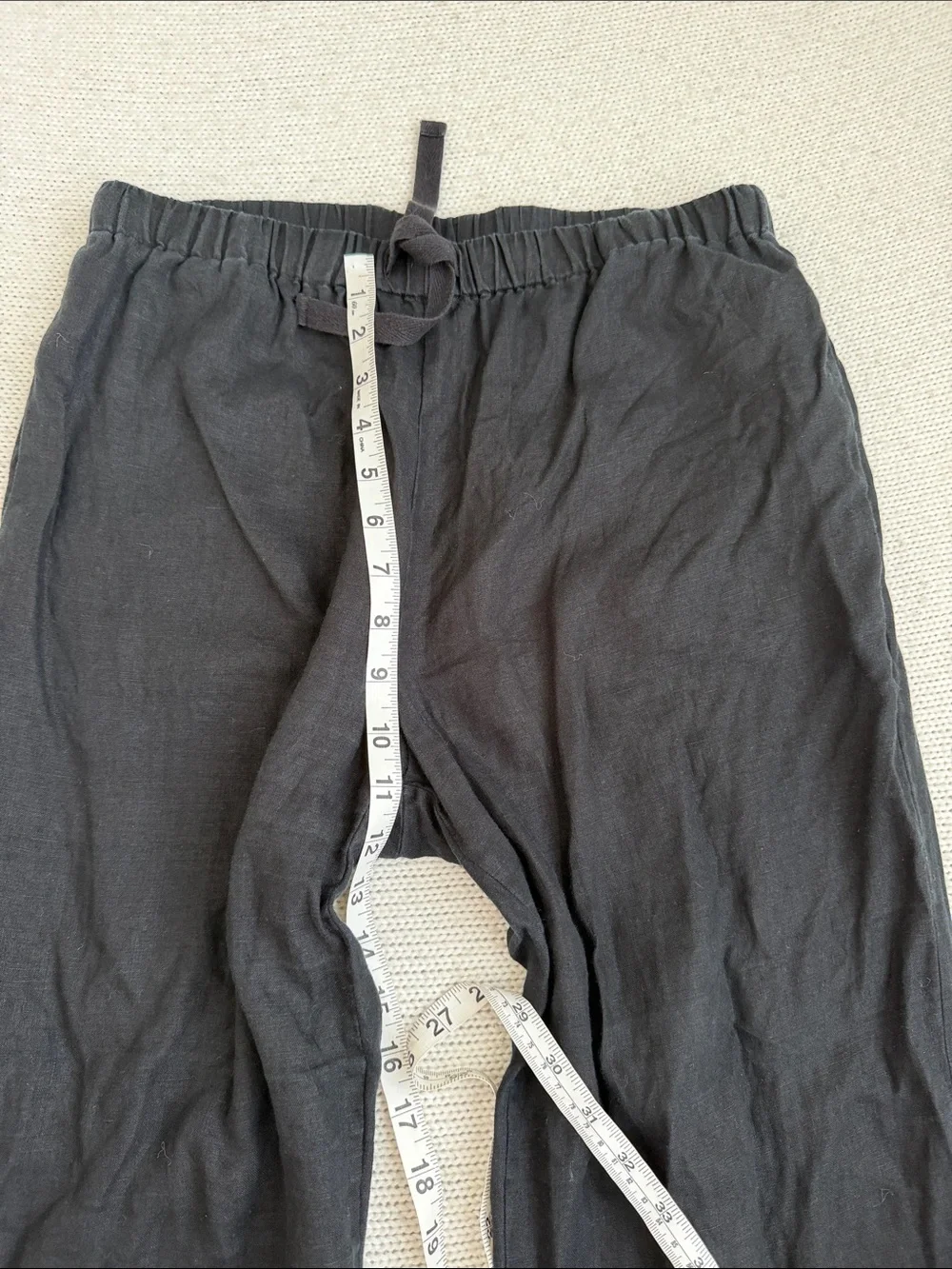 Quince 100% Linen Drawstring Pants Black Size Small